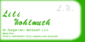 lili wohlmuth business card